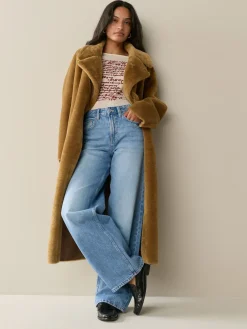 Next Wide Leg Jeans 2 Pack Black/Mid Blue Online