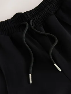 Next Black/Neutral Slinky Wide Leg Side Stripe Track Trousers Online