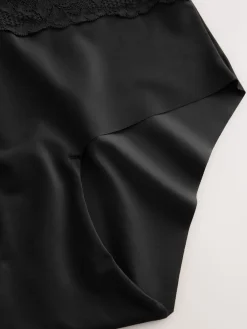 Next Black/Nude High Waist Lace Tummy Control Light Shaping Knickers 2 Pack Online