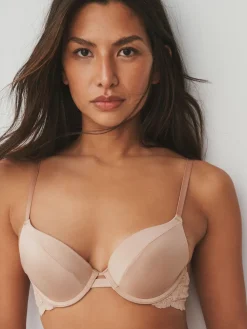 Next Black/Nude Push Up Pad Plunge A-E Smoothing Ultimate Comfort Bras 2 Pack