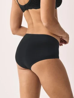 Next Black/Pastel Rose Nude/White Midi Cotton Rich Knickers 5 Pack New