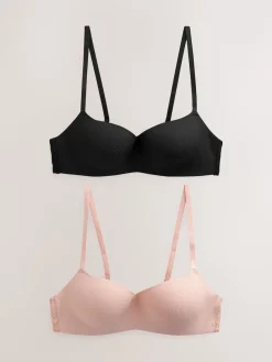 Next Light Pad Non Wire Ultimate Comfort Bras 2 Pack Black/Pink Sale