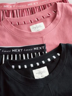 Next Short Set Pyjamas 2 Pack Black/Pink Stripe