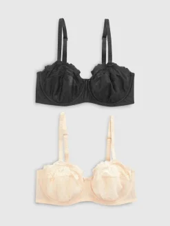 Next DD+ Non Pad Strapless Bras 2 Pack Black/Praline Nude Outlet