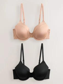 Next Black/Praline Nude Full Cup A-E Smoothing Ultimate Comfort Bras 2 Pack Sale