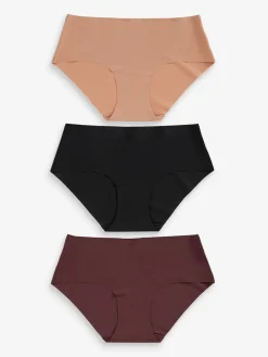 Next Midi No VPL Comfort Knickers 3 Pack Black/Praline Nude/Chocolate Nude Online