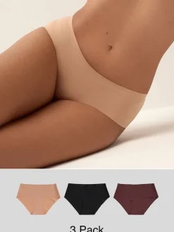 Next Short No VPL Comfort Knickers 3 Pack Black/Praline Nude/Chocolate Nude Discount