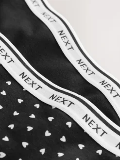 Next High Leg Heavy Flow Period Knickers 2 Pack Black/Red Heart Sale