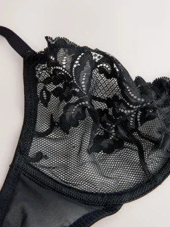 Next Non Pad Full Cup Lace Bras 3 Pack Black/Red/Cream Hot