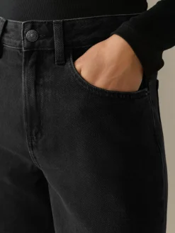 Next Wide Leg Jeans 2 Pack Black/Rinse Blue Clearance