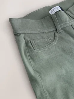 Next Jersey Denim Wide Leg Trousers 2 Pack Black/Sage Green