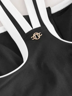 Next Zipped Shaping Tummy Control Swimsuit Black/White Contrast Online