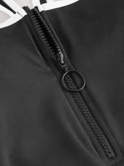 Next Zipped Shaping Tummy Control Swimsuit Black/White Contrast Online