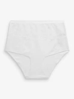 Next Black/White Cotton Tummy Control Shaping High Waist Knickers 2 Pack New