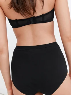 Next Black/White Cotton Tummy Control Shaping High Waist Knickers 2 Pack New