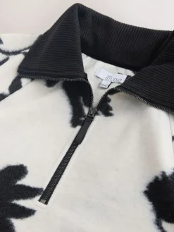 Next Black/White Floral Half Zip Fleece Best