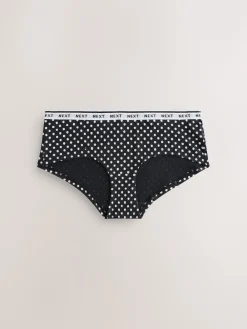 Next Short Cotton Logo Knickers 4 Pack Black/White Floral Print Online