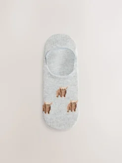 Next Black/White Hamish The Highland Cow Stripe Invisible Trainer Socks 4 Pack Discount