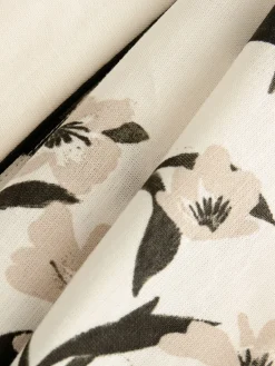 Next Black/White Heron Linen Blend Lightweight Dressing Gown Sale