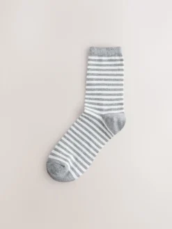Next Ankle Socks 7 Pack Black/White Mix Print Outlet