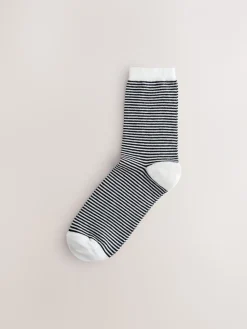 Next Ankle Socks 7 Pack Black/White Mix Print Outlet