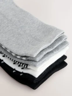 Next Ankle Socks 7 Pack Black/White Mix Print Outlet