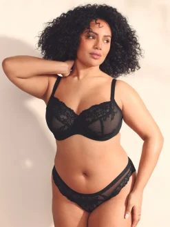 Next Non Pad Balcony DD+ Lace Bras 2 Pack Black/White Sale