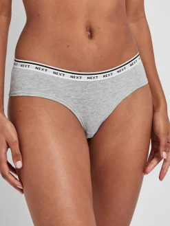 Next Short Cotton Logo Knickers 7 Pack Black/White Outlet