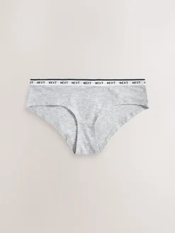 Next Short Cotton Logo Knickers 7 Pack Black/White Outlet