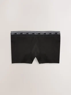 Next Boyshort Cotton Logo Knickers 4 Pack Black/White/Nude Hot