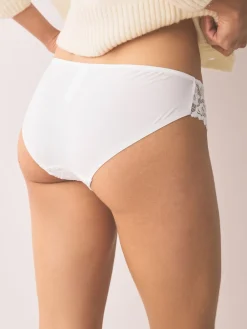 Next Brazilian Lace Front NVPL Knickers 3 Pack Black/White/Nude New
