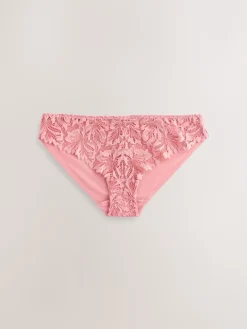 Next Brazilian Lace Front NVPL Knickers 3 Pack Black/White/Nude New