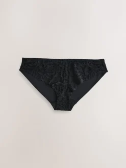 Next Brazilian Lace Front NVPL Knickers 3 Pack Black/White/Nude New