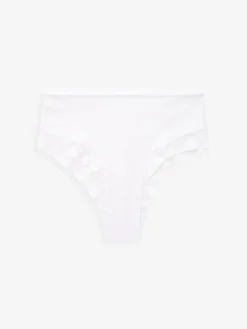 Next Mesh Trim High Waist High Leg Knickers 3 Pack Black/White/Nude Outlet