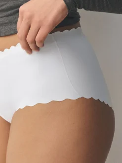 Next Midi No VPL Scallop Knickers 3 Pack Black/White/Nude Clearance