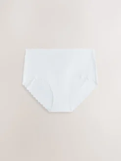 Next Midi No VPL Scallop Knickers 3 Pack Black/White/Nude Clearance