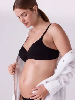 Next Black/White/Pastel Rose Nude Pad Non Wire B-G Nursing Cotton Blend Ultimate Comfort Bras 3 Pack