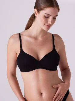 Next Black/White/Pastel Rose Nude Pad Non Wire B-G Nursing Cotton Blend Ultimate Comfort Bras 3 Pack