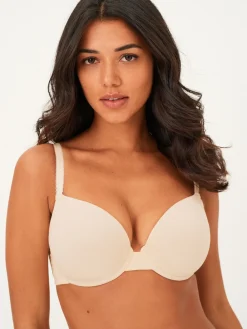 Next Black/White/Pastel Rose Nude Pad Plunge DD+ Cotton Blend Ultimate Comfort Bras 3 Pack Outlet
