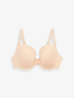 Next Black/White/Pastel Rose Nude Pad Plunge DD+ Cotton Blend Ultimate Comfort Bras 3 Pack Outlet