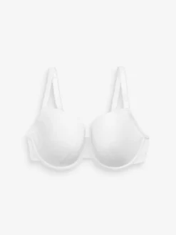 Next Black/White/Pastel Rose Nude Pad Plunge DD+ Cotton Blend Ultimate Comfort Bras 3 Pack Outlet