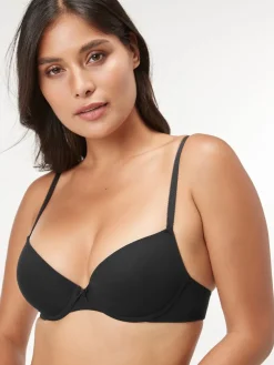 Next Black/White/Pastel Rose Nude Pad Plunge Cotton Blend Ultimate Comfort Bras 3 Pack New