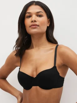 Next Black/White/Pastel Rose Nude Pad Balcony Cotton Blend Ultimate Comfort Bras 3 Pack Discount