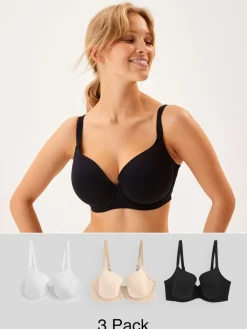 Next Black/White/Pastel Rose Nude Pad Balcony DD+ Cotton Blend Ultimate Comfort Bras 3 Pack Online