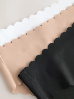 Next Black/White/Praline Nude Brazilian No VPL Scallop Knickers 7 Pack Clearance