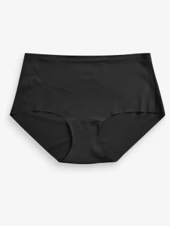 Next Midi No VPL Comfort Knickers 3 Pack Black/White/Praline Nude Clearance