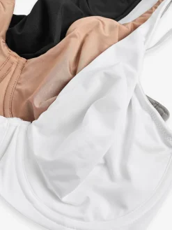 Next Non Pad Full Cup DD+ Microfibre Smoothing Ultimate Comfort T-Shirt Bras 3 Pack Black/White/Praline Nude Hot