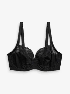 Next Black/White/Praline Nude Non Pad Balcony DD+ Lace Bras 3 Pack Sale