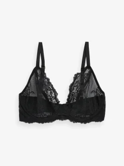 Next Non Pad Plunge DD+ Lace Bras 3 Pack Black/White/Praline Nude Outlet