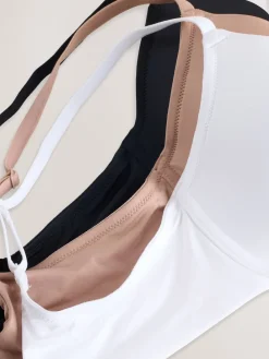 Next Black/White/Praline Nude Pad Full Cup A-E Ultimate Comfort Smoothing T-Shirt Bras 3 Pack Outlet
